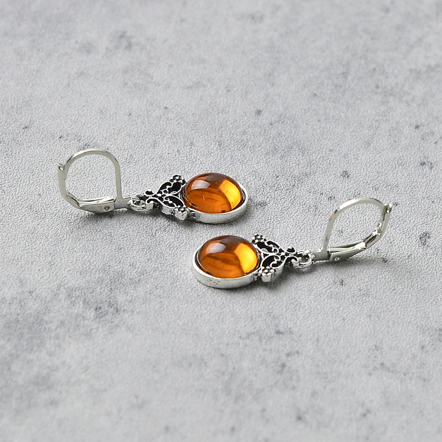 Elegant Retro Sapphire And Pearl Drop Earrings For Women_voghion.com