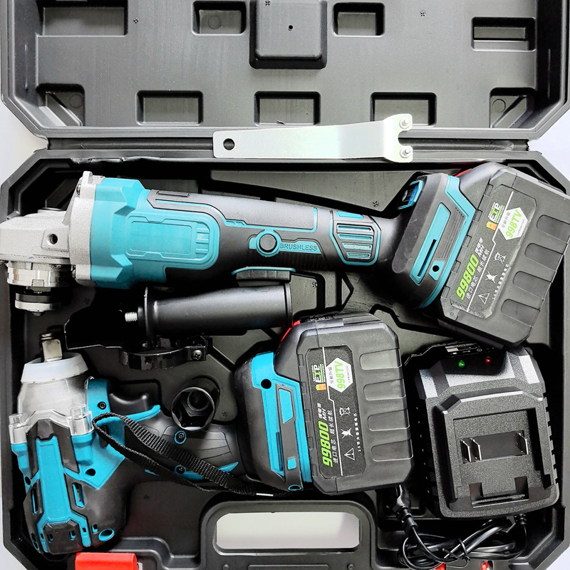 [two-piece set of 2 batteries] angle grinder + electric wrench