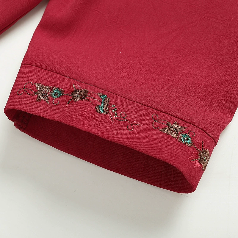 Summer shirt with a round collar, for middle age, plus size, loose fit, Chinese style