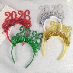 2026年新年デジタルヘアバンド ホリデーパーティー仮装用ヘッドドレス クリスマスヘアバンド カラフルヘアアクセサリー クリスマスヘアバンド