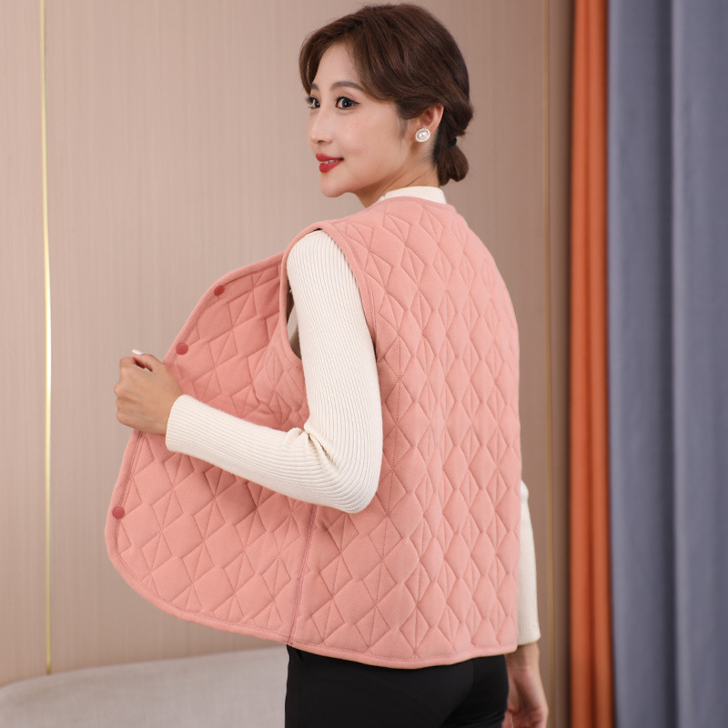 Chaleco de madre de mediana edad y ancianas, chaleco cálido de otoño e invierno para mujer, chaleco casual de moda occidental de mediana edad para mujer al por mayor