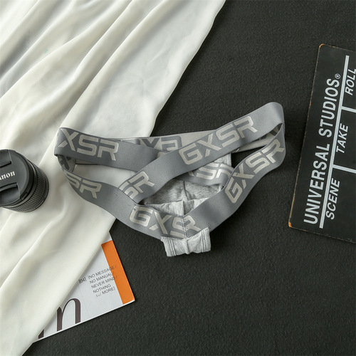 New Product Men's A-Style Cotton Sexy Classic Design Cross Double D-Gap Post-Hole Low-Waist Triangle Pants