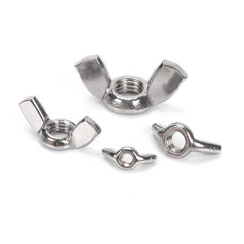 Factory direct sales 304 stainless steel butterfly hand screw nut butterfly nut ingot nut horn dish