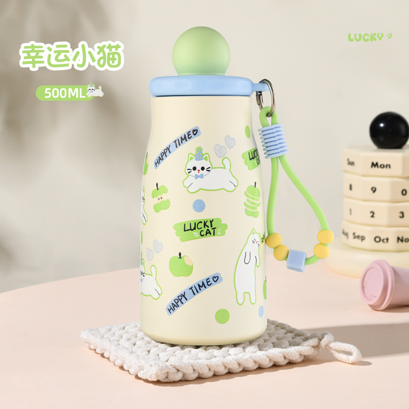 New Thickened Top Quality 316 Stainless Steel Insulated For Women, High-Value Student Straw Cup, Creative Christmas Cup_voghion.com