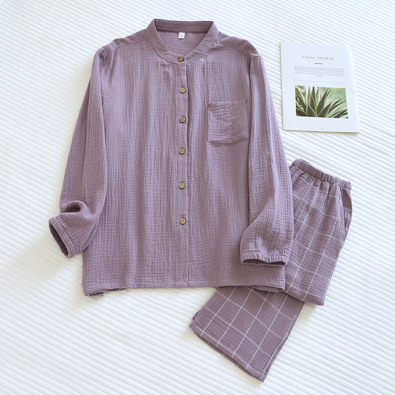 크레이프 AB 롱 세트-여성용 라이트 퍼플