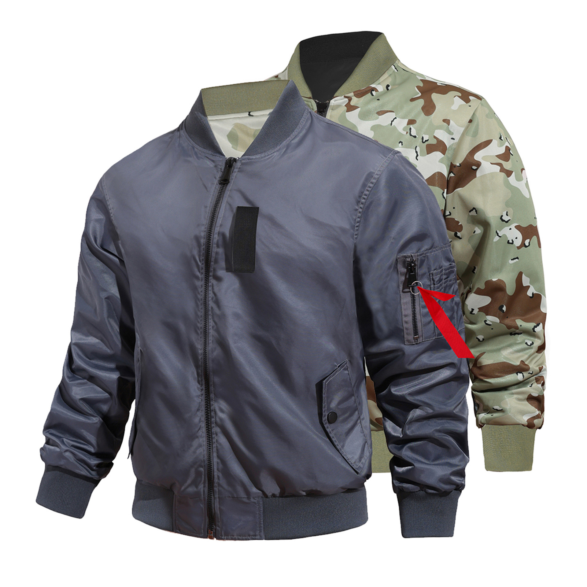 Doble cara gruesa chaqueta de vestir chaqueta de aviador de comercio exterior vintage marca de moda americana chaqueta de béisbol casual Amazon
