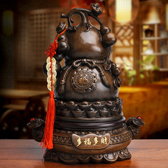 Home living room ornaments, resin crafts wholesale, rich fortune, fortune, gourd rotating ornaments, Chinese style ornaments