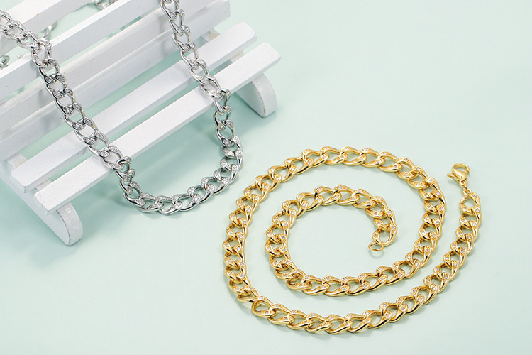 Anniversary, Business, Travel Occasion Hip-hop Punk Copper Inlaid Zircon Geometric Thick Beacelet Wholesale