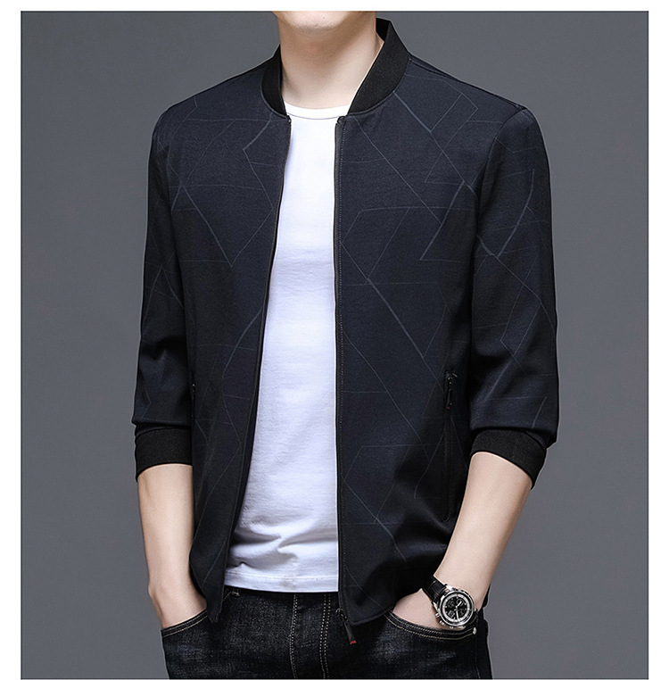 Men's Casual Bomber Jacket, Slim Fit Baseball Style Lightweight_voghion.com
