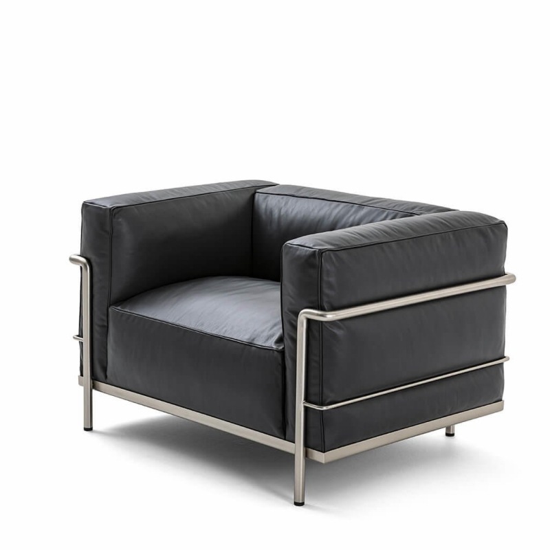 Lc3 Sofa 1:1 Re-engraved Corbusier Bauhaus Living Room Reception First Layer Cowhide Oil Wax Leather Down Sofa