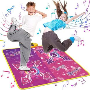 Cross-Border New Children's Double Dance Mat Wireless Anti-Slip Anti-Fouling Music Dance Mat Foreign Trade English Color Box