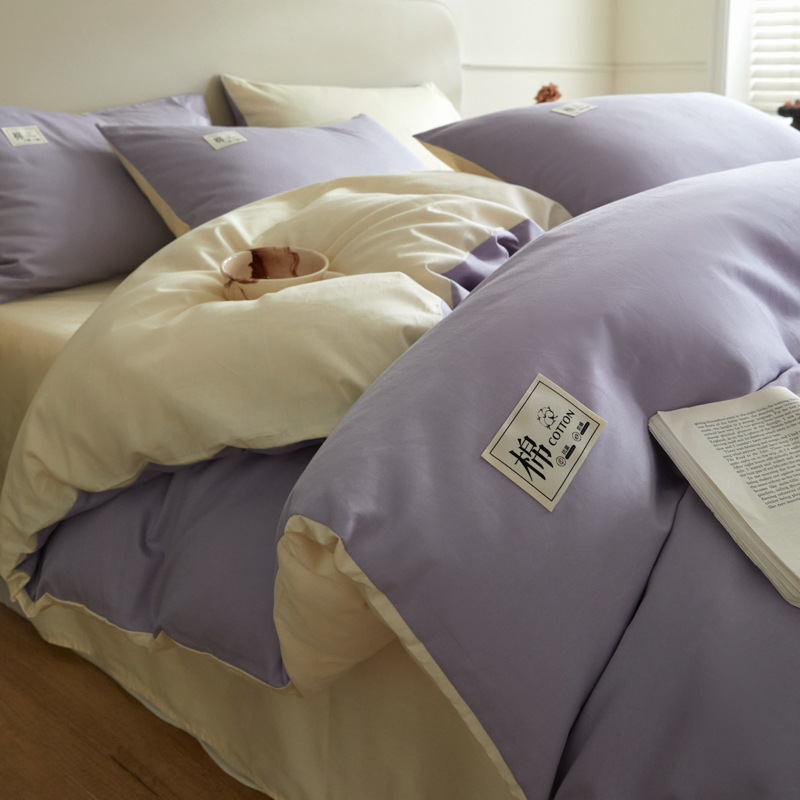 Color sólido simple cama de cuatro piezas de algodón puro algodón grado madre y bebé puede dormir desnudo sábanas de cama Kits al por mayor