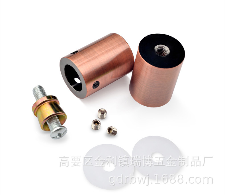 古铜色雕刻门把手中式玻璃门木门把手实心铝板定制对装