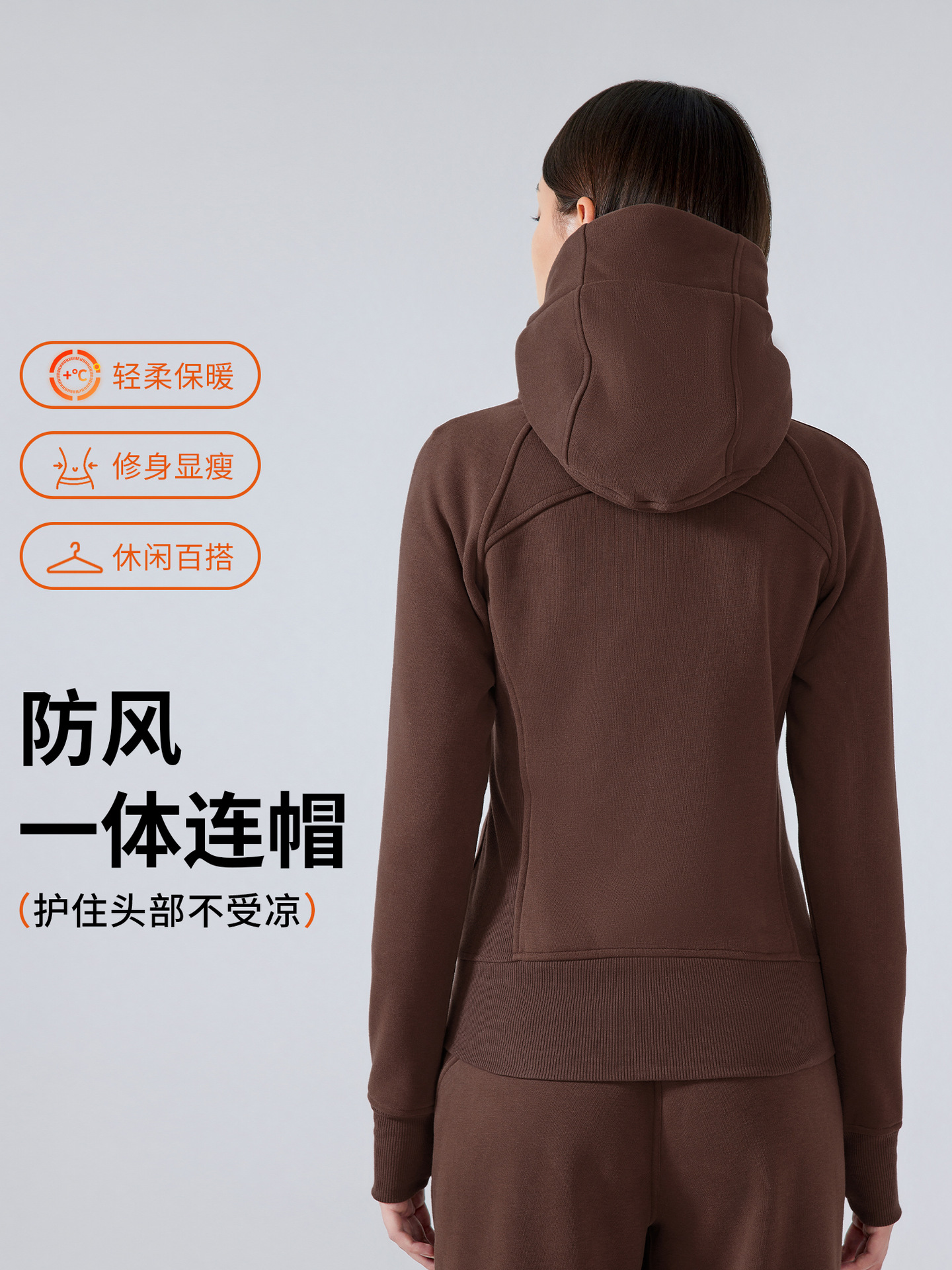 秋冬の新スタイルベルベットフード付きジッパースポーツジャケット女性のカジュアルアウトドアフィットネスヨガ服 DJ028 ソフト