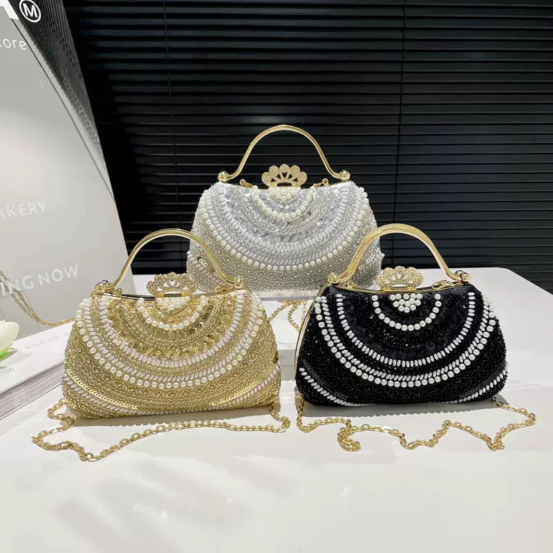 2025新款晚宴包跨境女士手提包时尚女包高级感单肩包镶钻斜挎包