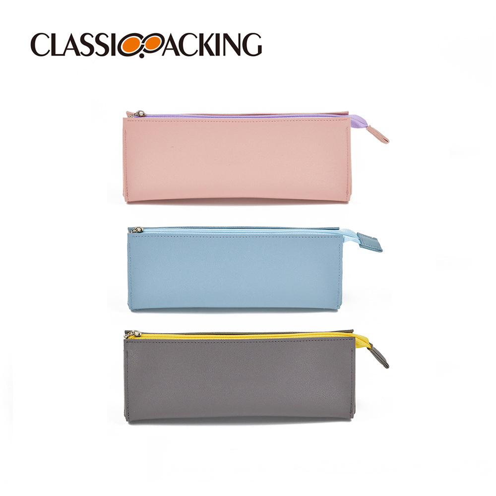 Bolsa de lápices simple japonesa, material de PU de gran capacidad, bolsa de lápices para estudiantes, bolsa de papelería creativa de personalidad fresca y linda de Corea