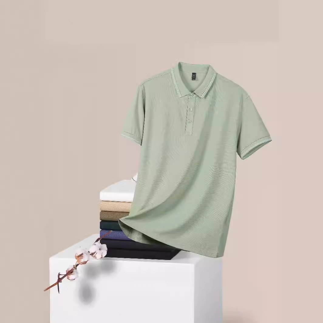 190g ropa de trabajo personalizada polo de alta gama personalizada logotipo impresa hielo de manga corta ropa de secado rápido camiseta de solapa bordada