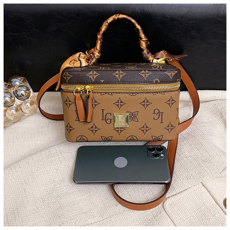 Borsa transfrontaliera, trama alla moda, popolare borsa a tracolla da donna, borsa con stampa retrò, versatile borsa cosmetica in stile coreano per donna_voghion.com