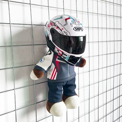 Motosiklet dəbilqələri | doll helmet bear AGV - height-28cm-black-floral-bear-shoei-green-ant-upgraded-tail-wing