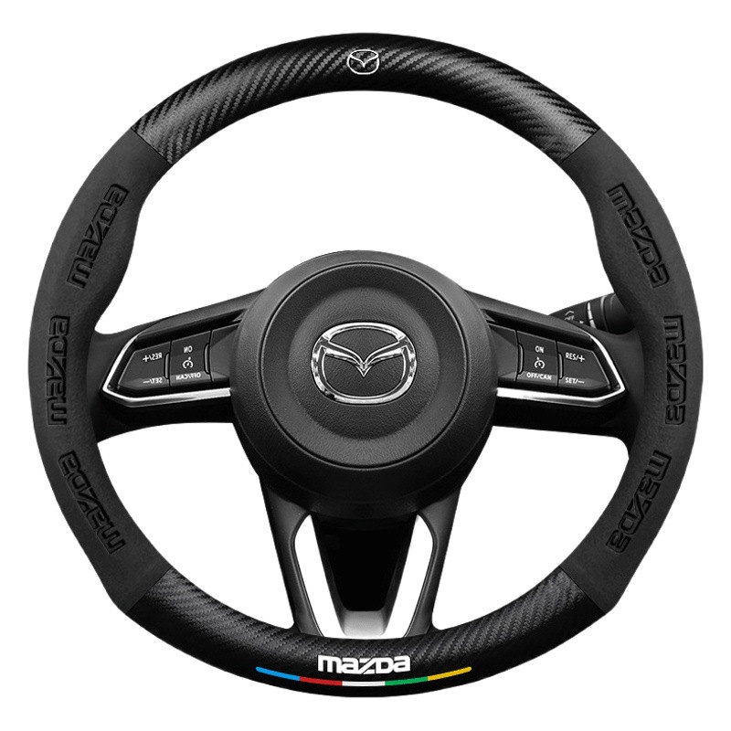 Adecuado para Mazda 3 angkesala cx-5/30/4/8 ruiyi Atz cubierta del volante de gamuza cubierta de la manija