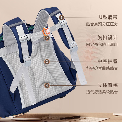 Cross-border spine protection British style first grade cute printed logo older children Korean version girls children primary school bags wholesale