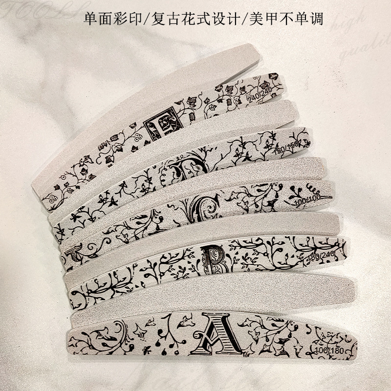 美甲師力薦搓條美甲工具復古印花美甲搓條不掉砂砂條可水洗指甲銼