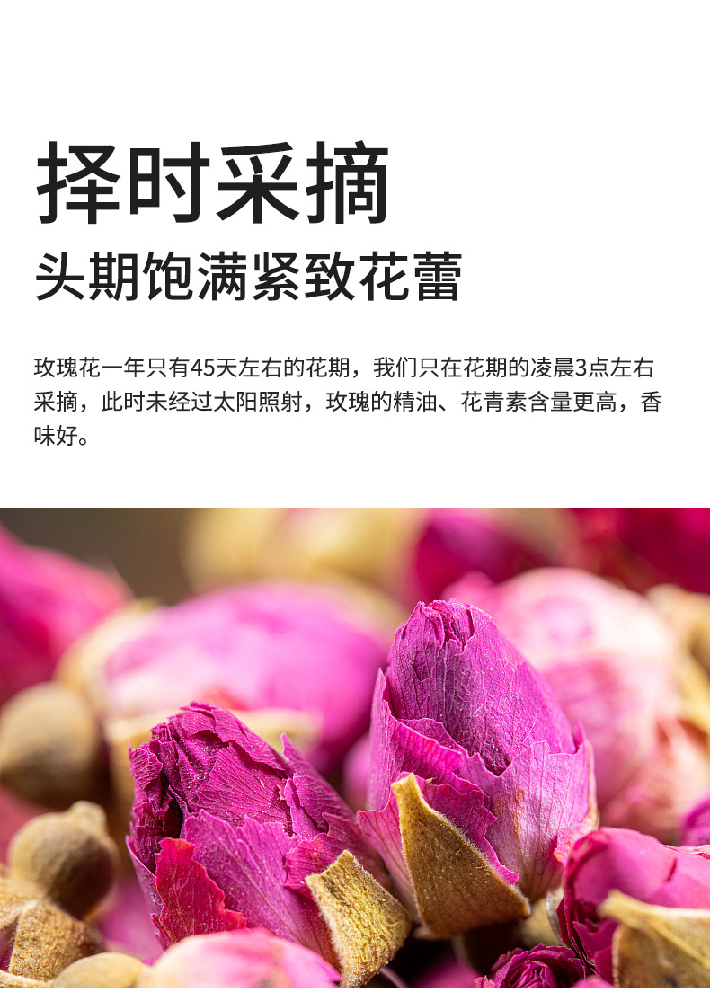 Pingyin Rose Bud Tea Mei Gui Hua 120g Can Dried Herbal Flower Tea for Daily Brewing in use