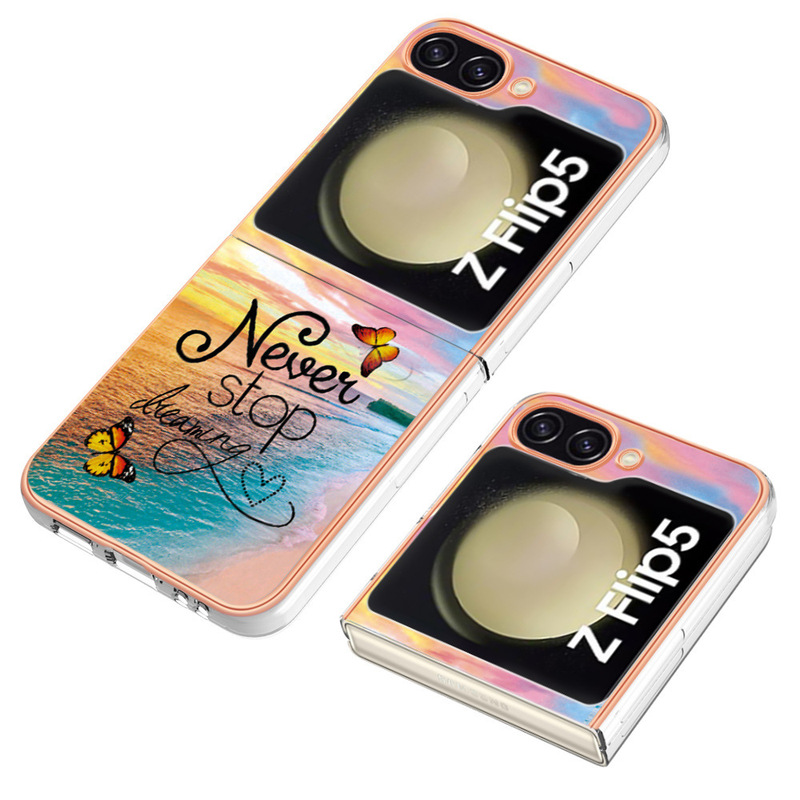 Applicable to Samsung Z Flip5 mobile phone case Z Flip4 folding mobile phone painted marbling drop-resistant protective case
