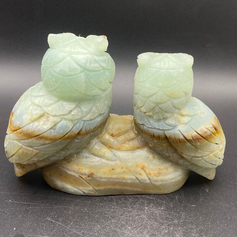 天然亚马逊猫头鹰手工雕刻件桌面摆件手工雕刻件装饰直供 图 6