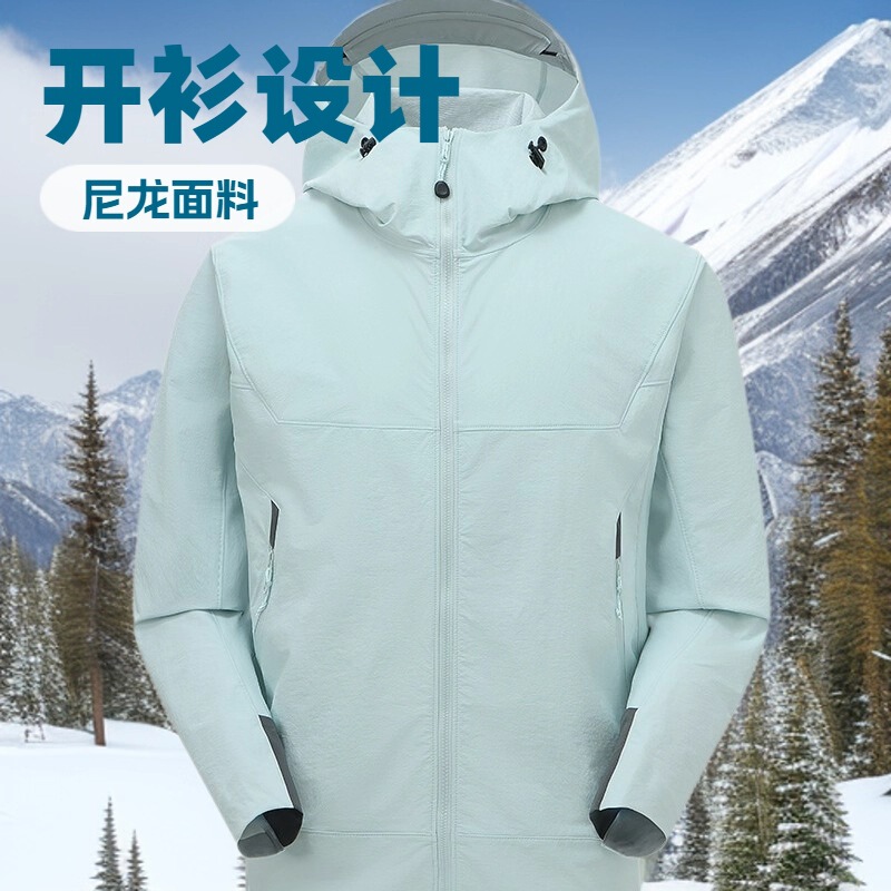 Taizhou Gamma Gm Hoddy Hooded Stretch Softshell Camping Jacket Breathable Lightweight Outdoor Waterproof Splash-Proof