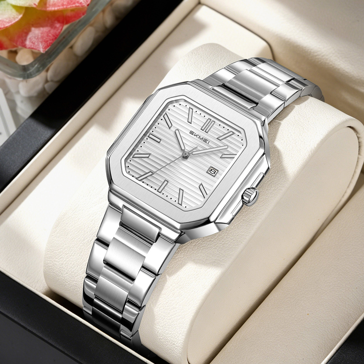 Momento de pareja de acero reloj de cuarzo multicolor impermeable relojes comerciales regalos personalizados fábrica de stock transfronterizo