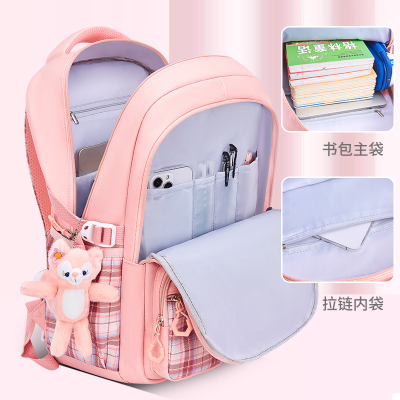 かばんの女子小学生の韓国版は三四五六年級の背もたれをかばって子供の軽い防水のリュックサックを減らします。|undefined