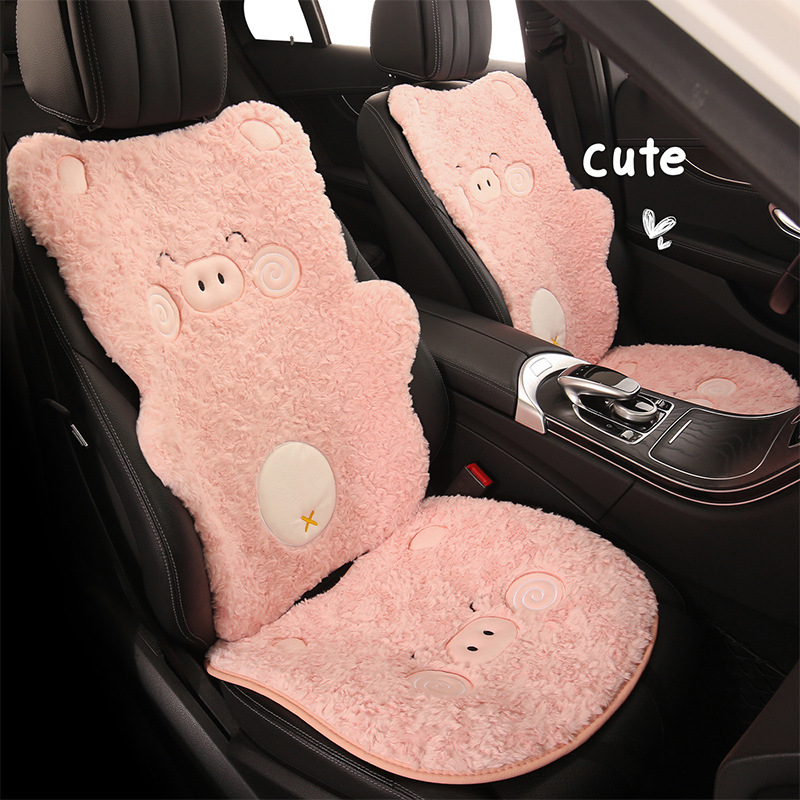 冬季毛绒可爱小猪保暖汽车坐垫 适用于名爵MG4 MG5 MG6 MG7 MGES5