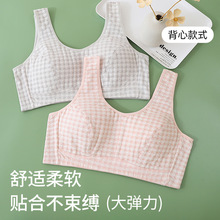 彰艳妈妈套头背心文胸女一体美背内衣无钢圈夹棉中老年人女士胸罩