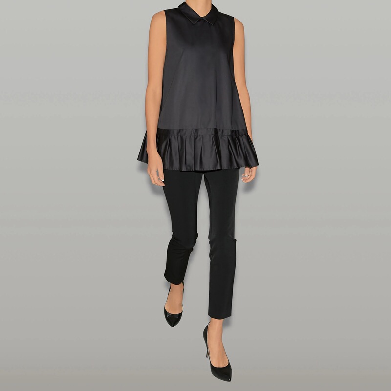 In-Stock Summer New Arrivals Japanese Luxury Brand Tencel Cotton Small Lapel Hand-Pleated Sleeveless Shirt