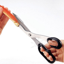 日本ECHO不銹鋼剪螃蟹刀剪刀廚房實用小工具家用多功能可拆卸剪子