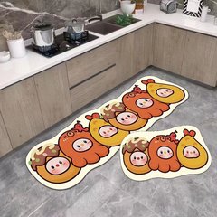 新款卡通加厚硅藻泥地墊吸水防油廚房家用長條腳墊入戶門墊腳墊