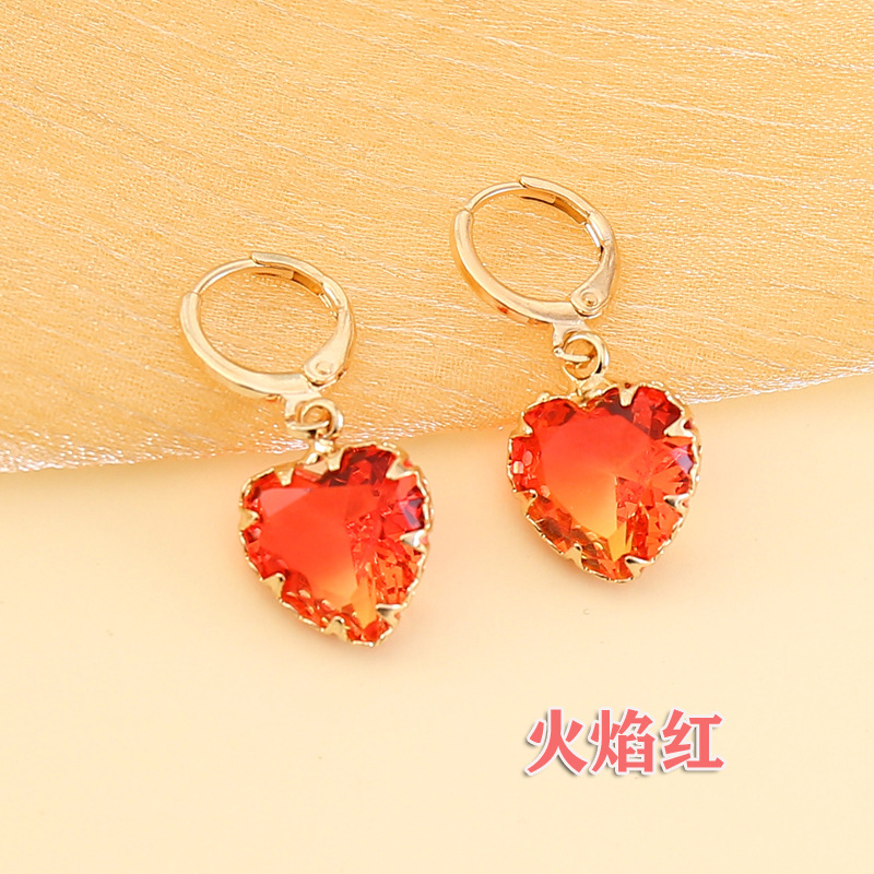 New Fashion Colorful Love Earrings display picture 2