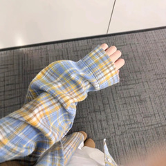 早秋条纹格子衬衫上衣女2025新款宽松慵懒风长袖休闲穿搭外套衬衣