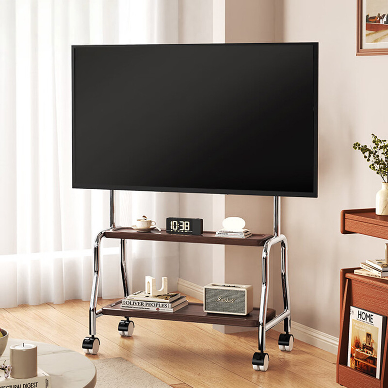 テレビスタンドモバイルフロアスタンドアートカート家庭用ホイール付きステンレス鋼テレビハンガー 32-75inch ユニバーサル|undefined