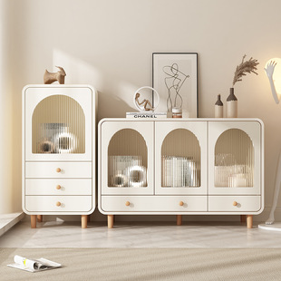 M$Ky Cream Style Solid Wood Sideboard Six-Chest of Drawers Bedroom Living Room Wall Simple Modern Accessible Luxury Bedside Storage