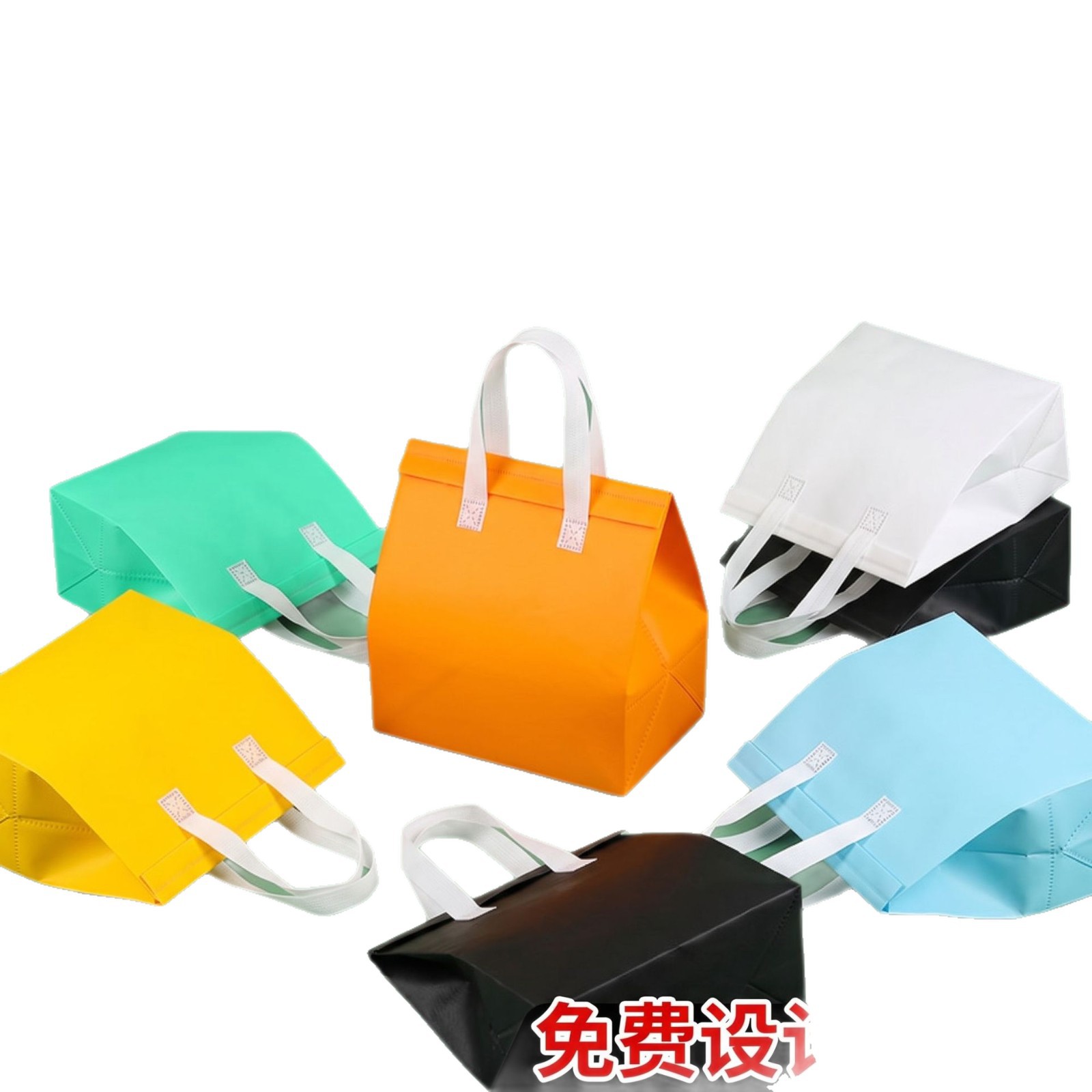 Bolsa de aislamiento térmico no tejido en blanco parrilla té de leche para llevar empaque bolsa de aislamiento térmico desechable bolsa de aluminio gruesa personalizada image 6