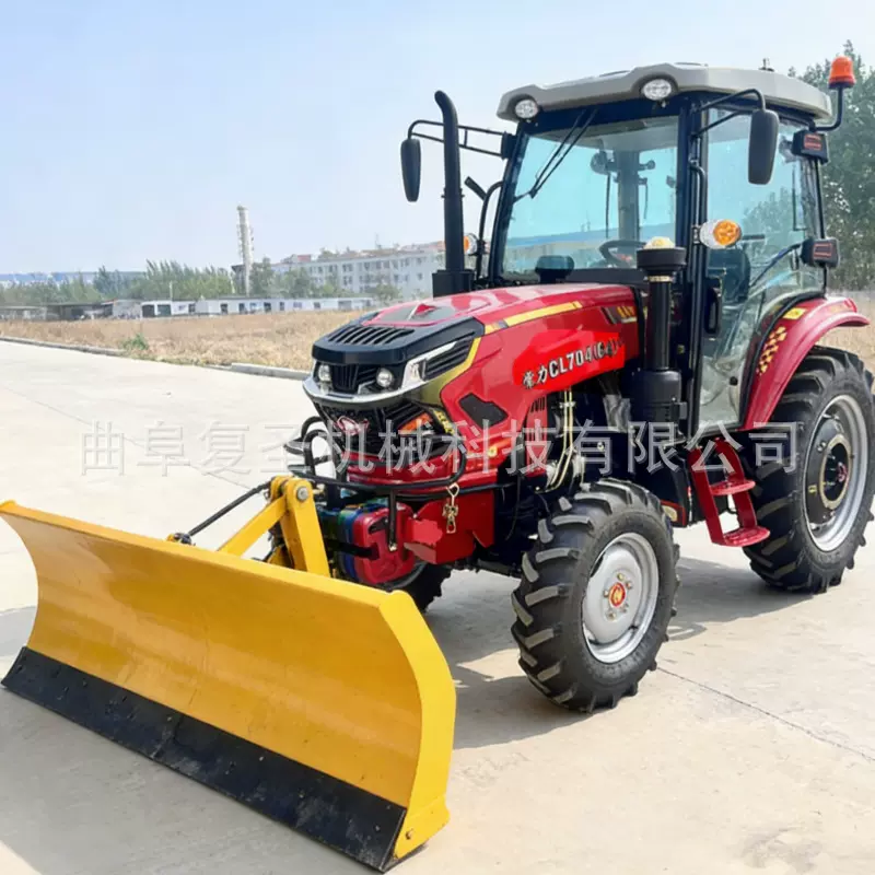 齐鲁常力拖拉机道路环卫采购70马力改装推雪铲破冰除雪四轮拖拉机