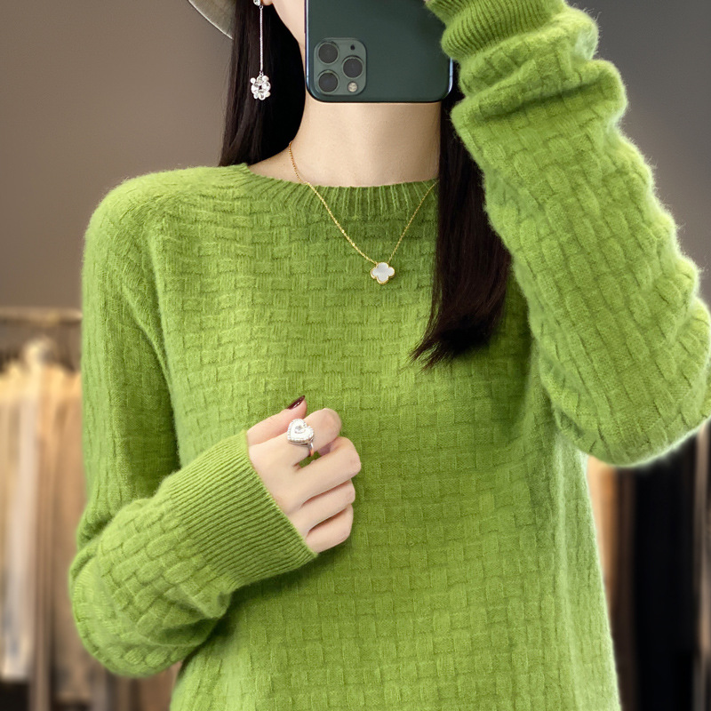 Fashionable woolen demi-season base body-friendly sweater with a…