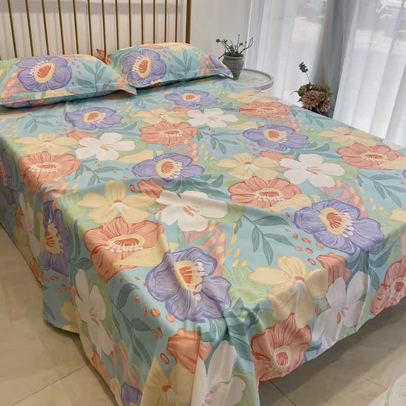 夏季重磅竹纤维床单防螨加厚双人冷感可折叠机洗凉感双人睡单