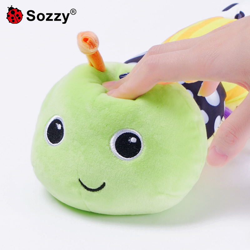 Sozz muñeca oruga altura Regla de medición bebé música sonando papel sonar sonajero regla de juguete dormir calmante juguete
