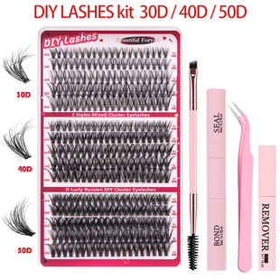 European and American Cross-Border D Series Mixed False Eyelashes Amazon Hot Style Natural Thick Large Capacity Single Cluster Segmented Type