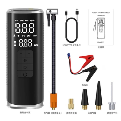 Hava nasosu — Wireless Lithium Battery Car Air - 8000mah-ordinary-clip-color-box-black
