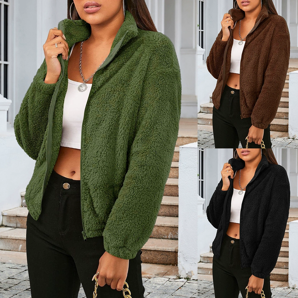 Модное пальто женский европейский и американский зимний Amazon новый длинный рукав плюшевый свободный теплый кардиган
