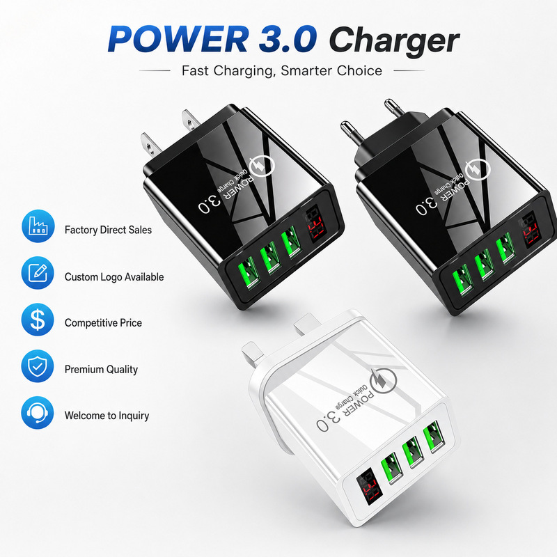 3USB digital display fast charging mobile phone charger 5V3A US, Europe and UK regulations travel charging multi-function speed dispenser charging head 3USB digital display fast charging mobile phone charger 5V3A US, Europe and UK regulations travel charging multi-function speed dispenser charging head